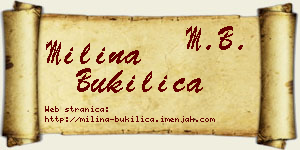 Milina Bukilica vizit kartica